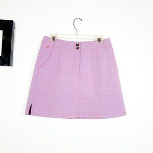 Kartel preppy checker style skirt pink and blue